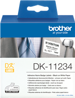 Brother DK-11234 Etiquetas de nombre extraíbles Negro sobre blanco