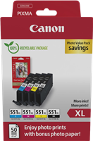 Canon CLI-551 XL negro / cian / magenta / amarillo Value Pack
