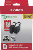 Canon PG-595+CL-586 negro / varios colores / Blanco Value Pack
