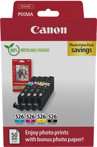 Canon CLI-526 negro / cian / magenta / amarillo Value Pack