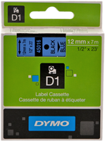 DYMO Cinta mecanográfico Negro sobre azul