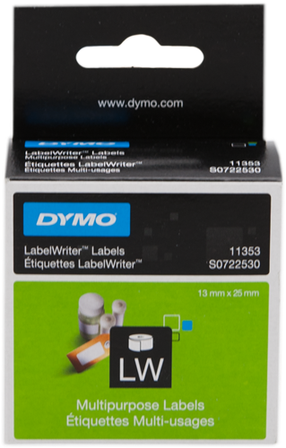 DYMO 11353 Etiquetas universales 25x13mm Blanco