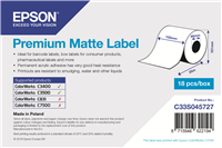 Epson C33S045727 Premium Matte Label - 105mm x 35m Blanco