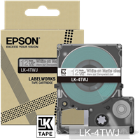Epson LK-4TWJ Cinta mecanográfico BlancosobreTransparente