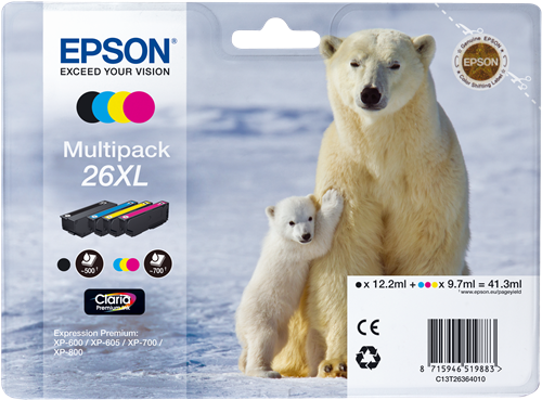 Epson 26 XL Multipack negro / cian / magenta / amarillo