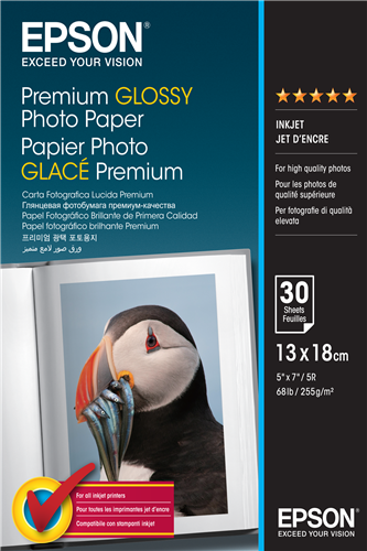 Epson Papel fotográfico brillante premium 13x18cm Blanco