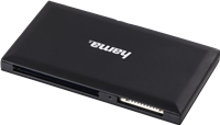 Hama 00181018 lector de tarjetas USB 3.0 multiformato SD/microSD/CF/MS, negro negro
