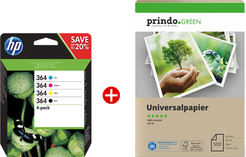 HP Photosmart 5522 e-All-in-One + Prindo Green Recyclingpapier 500 Blatt
