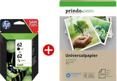 HP Officejet 5742 e-All-in-One + Prindo Green Recyclingpapier 500 Blatt