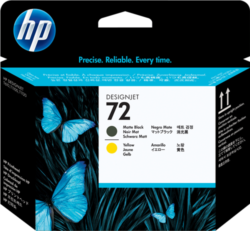HP 72 Cabezal de impresión amarillo / Negro (mate)
