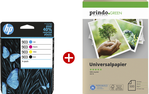 HP OfficeJet Pro 6971 All-in-One + Prindo Green Recyclingpapier 500 Blatt