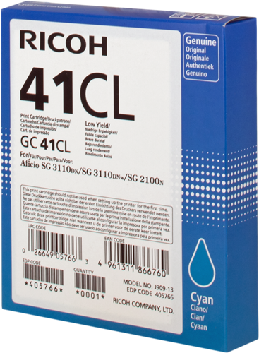 Ricoh Cartucho de gel GC41CL cian